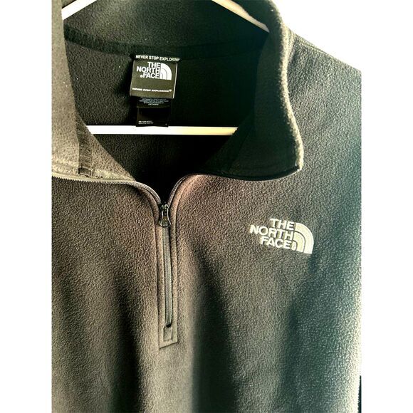 The North Face 1/4 zip Black Pullover Fleece Men's size XL - Picture 2 of 6